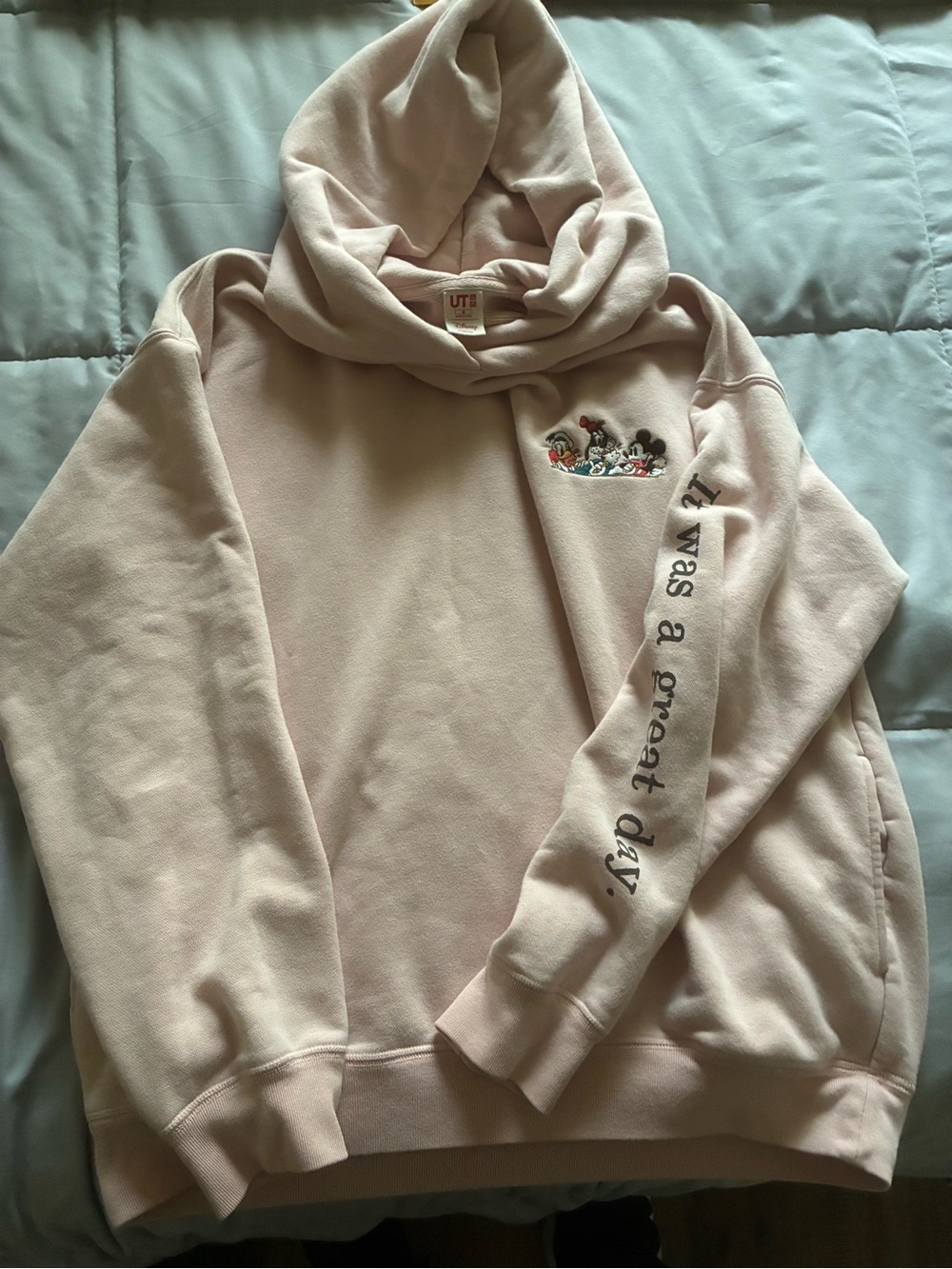 Disney Light Pink Cowl Neck Hoodie with Character Graphic